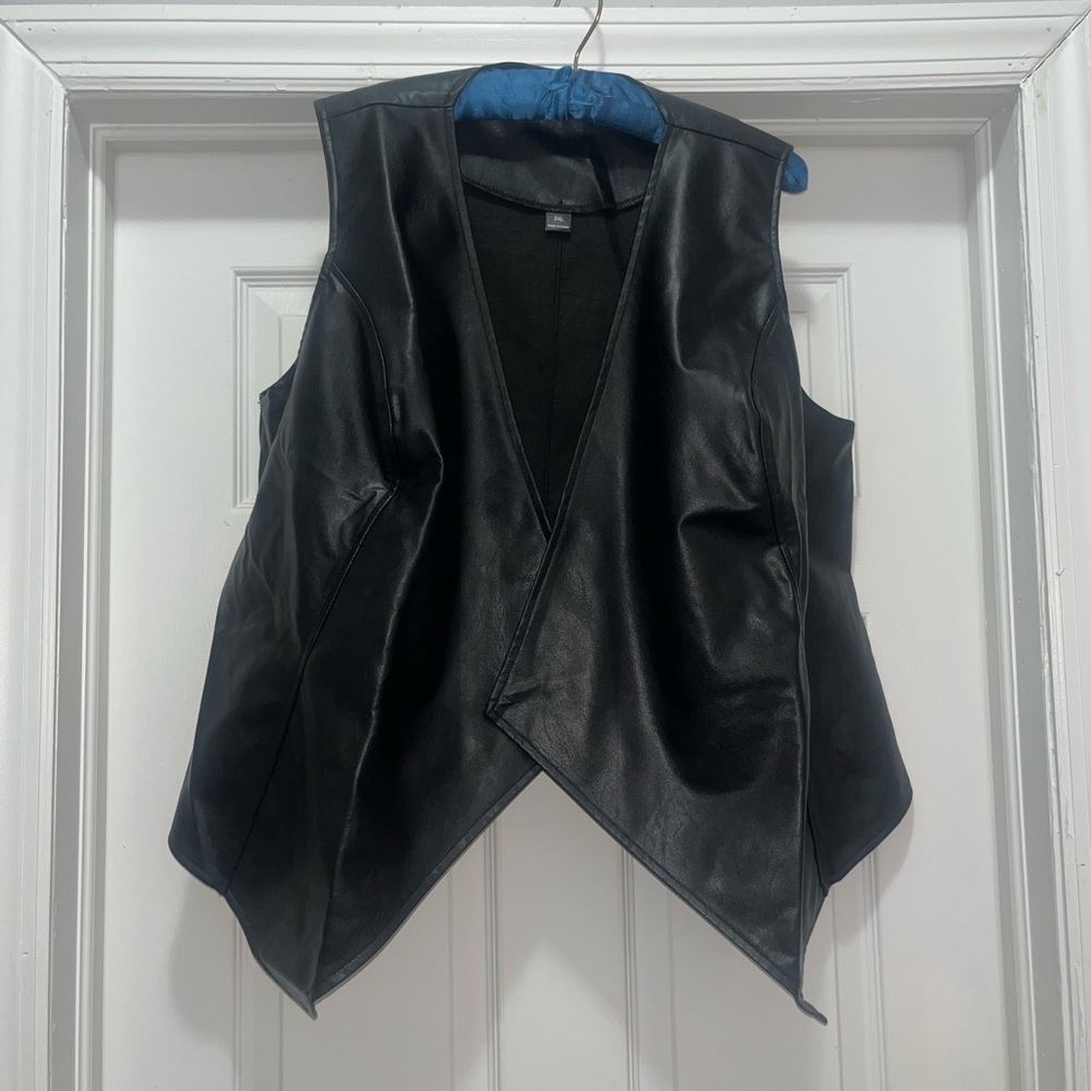 Faux leather vest